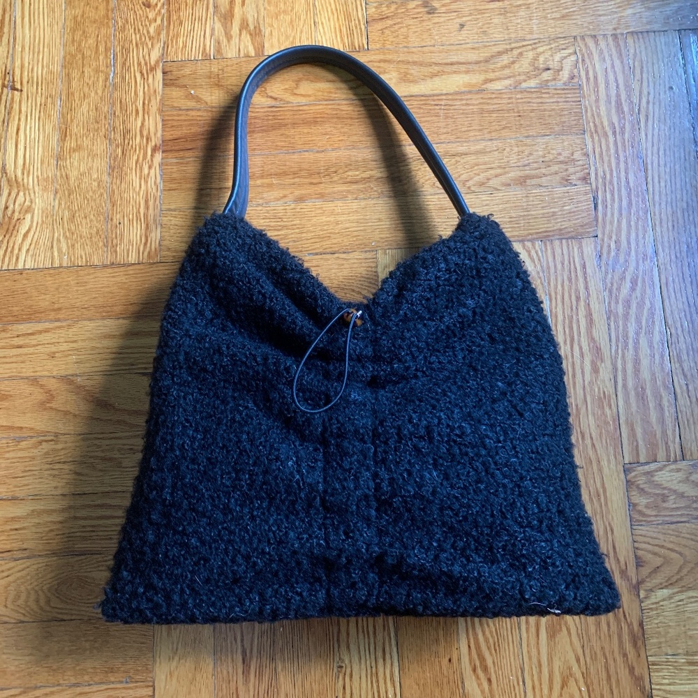 staud felix faux fur bag